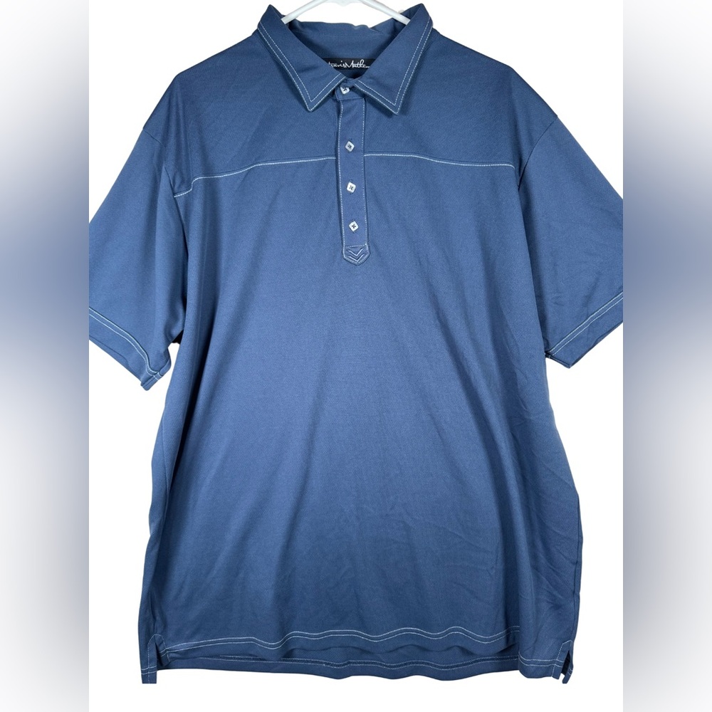 TravisMathew Golf Polo Shirt Men XL Blue Performance Short Sleeve